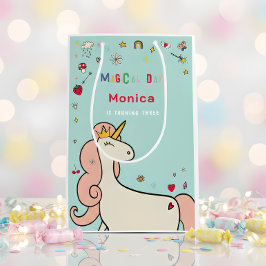 Magischer Tag niedlicher Cartoon Einhorn Kindergeb Mittlere Geschenktüte