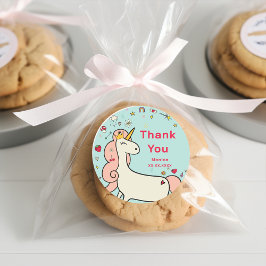 Magischer Tag niedlicher Cartoon Einhorn Kindergeb Runder Aufkleber