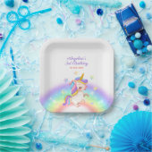 Magischer Tag Regenbogen Sterne Einhorn Geburtstag Pappteller (Party)