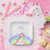 Magischer Tag Regenbogen Sterne Einhorn Geburtstag Pappteller (Party)