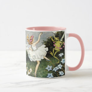 Magischer tanzender Feen- und Frosch-Zweifarben-Ka Tasse