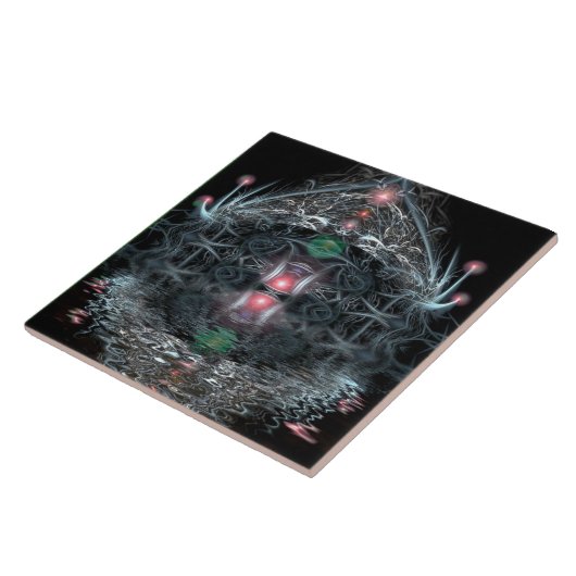 Magischer Tempel Visionäre Keramik Fliese (Seite)