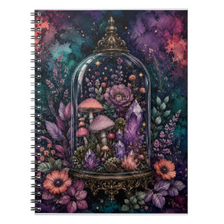 Magischer Terrarium-Kristall und Pilz-Whimsigoth Notizblock