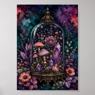 Magischer Terrarium-Kristall und Pilz-Whimsigoth Poster