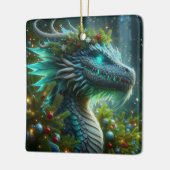 Magischer Türkischer Weihnachtsdrache Keramikornament (Links)