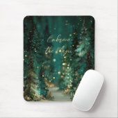 Magischer Türkisgrüner Wald Gold Bokeh Mousepad (Mit Mouse)