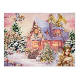Magischer und verspielter Weihnachtsfee Poster