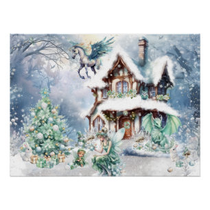 Magischer und verspielter Weihnachtsfee Poster