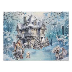 Magischer und verspielter Weihnachtsfee Poster