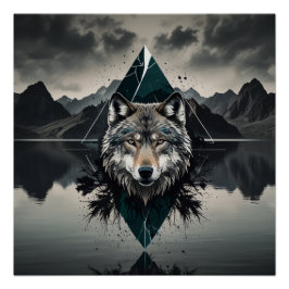 Magischer und wilder Wolf Poster