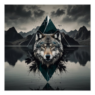 Magischer und wilder Wolf Poster