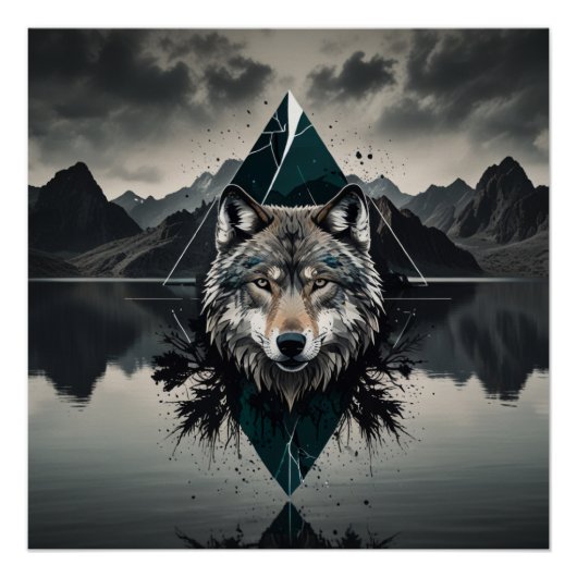Magischer und wilder Wolf Poster (Vorderseite)