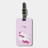 Magischer Unicorn auf lila Gepäckanhänger (Vorderseite vertikal)