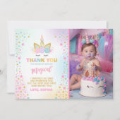 Magischer Unicorn danken Ihnen, Unicorn-Party zu Dankeskarte (Vorderseite)