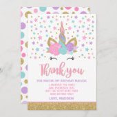 Magischer Unicorn danken Ihnen, Unicorn-Party zu Dankeskarte (Vorne/Hinten)