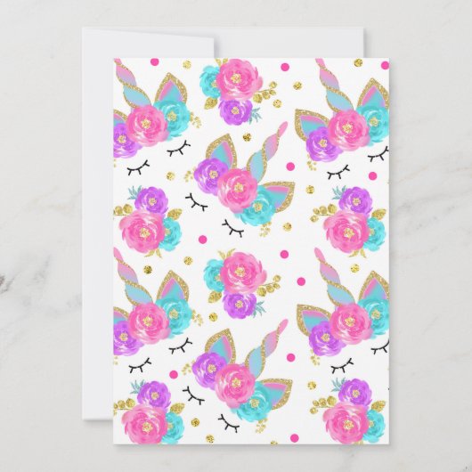 Magischer Unicorn danken Ihnen, Unicorn-Party zu Dankeskarte (Rückseite)