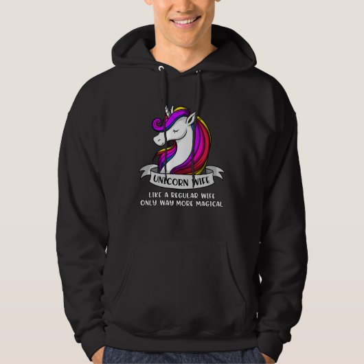 Magischer Unicorn-Ehefrau-Frauen Hoodie (Vorderseite)