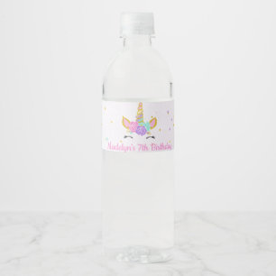 Magischer Unicorn-Glitzer hat Geburtstag in der Wasserflaschenetikett
