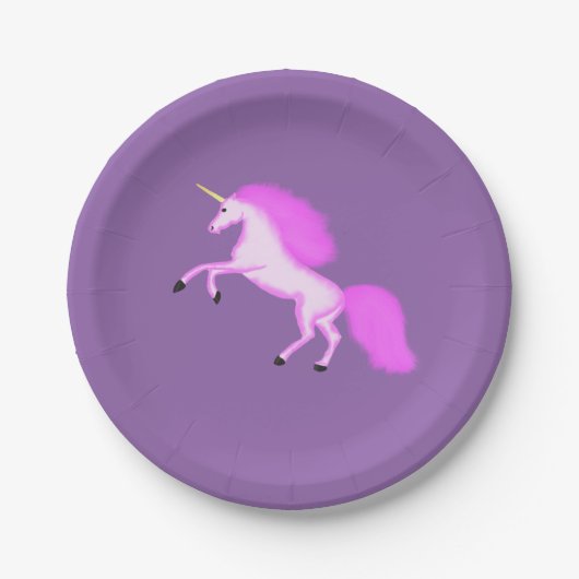 Magischer Unicorn-Papier-Teller Pappteller (Vorderseite)