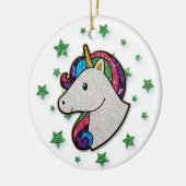 Magischer Unicorn-Regenbogen-Glitzer Keramik Ornament (Links)