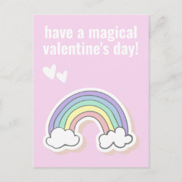 Magischer Valentinstag, Niedliche Kinder einhorn R Postkarte