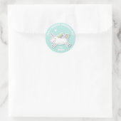 Magischer Valentinstag - Niedliche Kinder Einhorn Runder Aufkleber (Tasche)