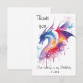 Magischer verzauberter Drache zum Geburtstag Dankeskarte (Vorne/Hinten)