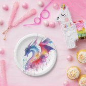 Magischer verzauberter Drache zum Geburtstag Pappteller (Party)