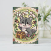 Magischer verzauberter Wolf Dankeskarte (Stehend Vorderseite)