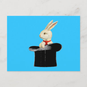 magischer Vintage-Tollenhut-Hase Postkarte