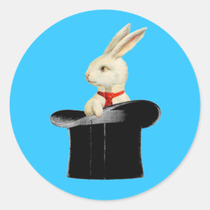 magischer Vintage-Toppenthau-Hase Runder Aufkleber