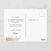 Magischer Wald | Bridesmaid Postcard Postkarte (Rückseite)