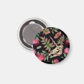 Magischer Wald Einhorn Dark Pattern. Magnet (Vorderseite/Rückseite)