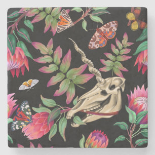 Magischer Wald Einhorn Dark Pattern. Steinuntersetzer