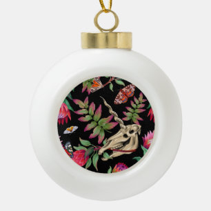 Magischer Wald-Einhorn-Dunkel-Muster. Keramik Kugel-Ornament