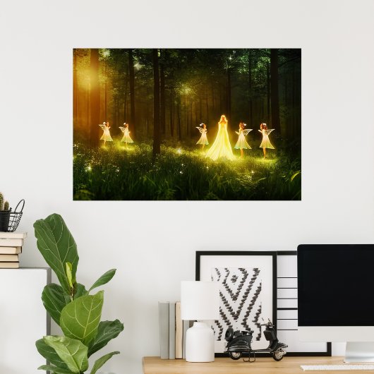 Magischer Wald | Elf & Fairies | Fantasy Nature Poster (Heimbüro)