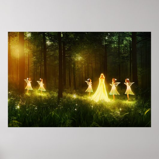 Magischer Wald | Elf & Fairies | Fantasy Nature Poster (Vorne)