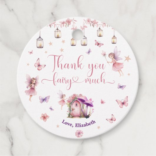 Magischer Wald Fairy Blumengarten Geburtstag Geschenkanhänger (Vorderseite)