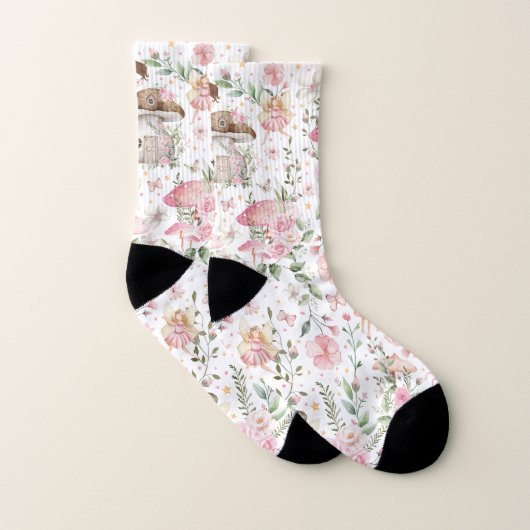 Magischer Wald Fairy Pink Blumengarten Socken (Paar)
