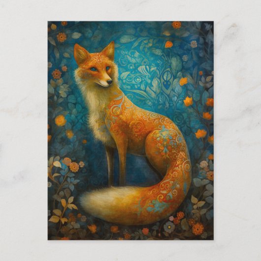 Magischer Wald Fuchs Postkarte (Vorderseite)