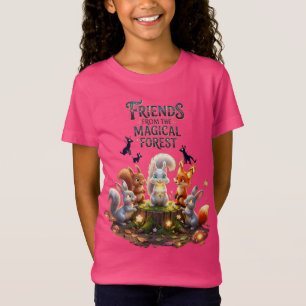 Magischer Wald für Kinder Süße Tiere T-Shirt