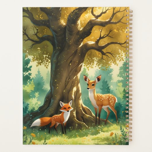 Magischer Wald Golden Tree Deer Fox Planer (Rückseite)