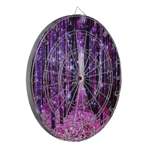 Magischer Wald Lila rosa Dartscheibe (Vorderseite Links)