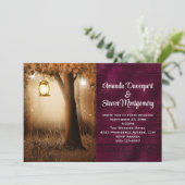 Magischer Wald mit frischen Lichtern Hochzeit Einladung (Stehend Vorderseite)