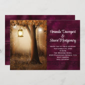 Magischer Wald mit frischen Lichtern Hochzeit Einladung (Vorne/Hinten)