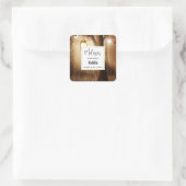 Magischer Wald mit frischen Lichtern Kerzengeschäf Quadratischer Aufkleber (Tasche)