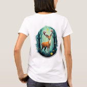 Magischer Wald mit Hirschen T-Shirt (Rückseite)