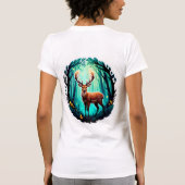 Magischer Wald mit Hirschen T-Shirt (Rückseite)
