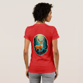 Magischer Wald mit Hirschen T-Shirt (Schwarz voll)