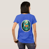 Magischer Wald mit Hirschen T-Shirt (Schwarz voll)